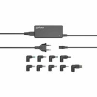 Polnilec za prenosni računalnik MANHATTAN, 65W, univerzalni, črni
