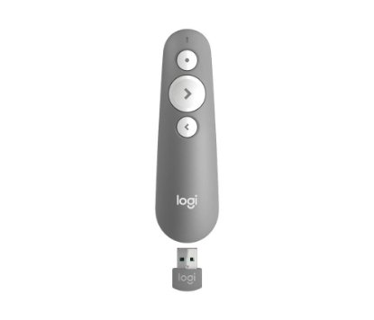 Presenter LOGITECH R500s, laser, brezžični, svetlosivi