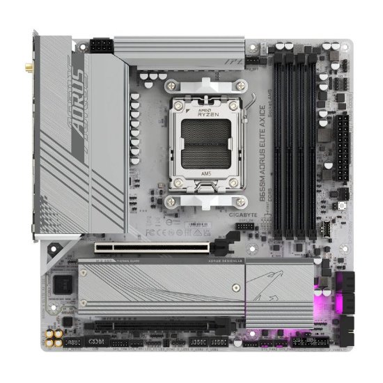 Matična ploča GIGABYTE B650M Aorus Elite AX Ice, AMD B650, DDR5, WiFi, mATX, s. AM5
