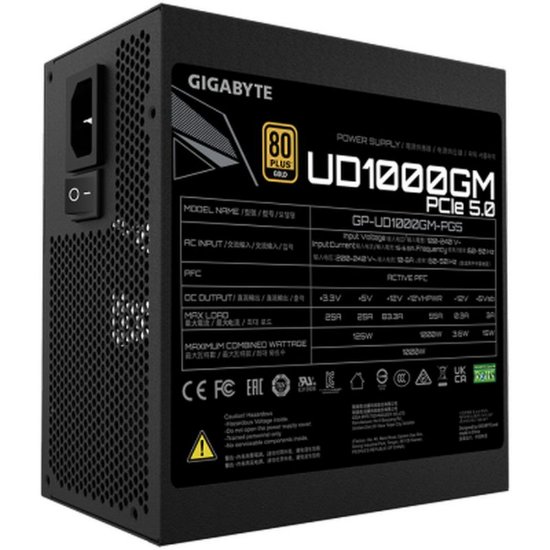 Napajlnik 1000W, GIGABYTE UD1000GM PG5, 120mm vent, 80+ gold, modularno