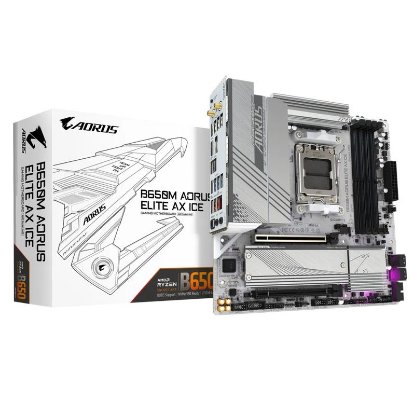 Matična ploča GIGABYTE B650M Aorus Elite AX Ice, AMD B650, DDR5, WiFi, mATX, s. AM5