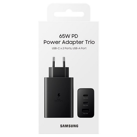 Polnilec SAMSUNG Power Adapter Trio, 2x USB-C, 1x USB-A, 65W