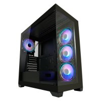 Ohišje LC POWER Gaming 715B Seamless X, MIDI, ATX, steklo, črno, brez napajalnika