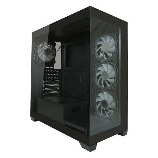 Ohišje LC POWER Gaming 715B Seamless X, MIDI, ATX, steklo, črno, brez napajalnika