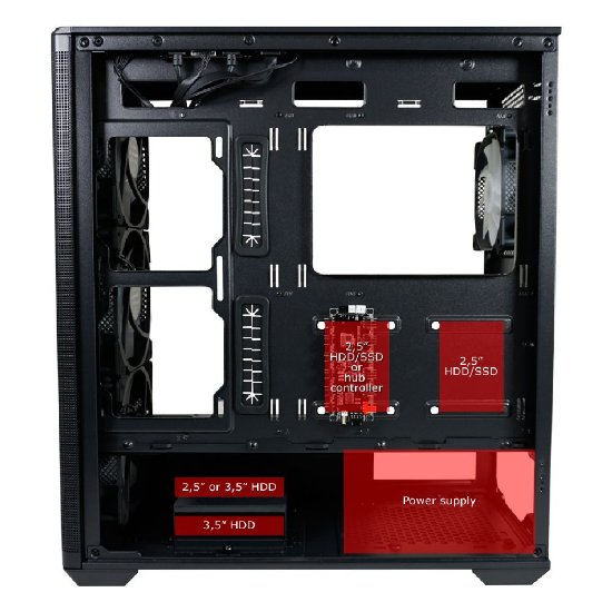 Ohišje LC POWER LC-811B-ON Meshwork_XL Dark, MIDI, ATX, okno, črno, brez napajalnika