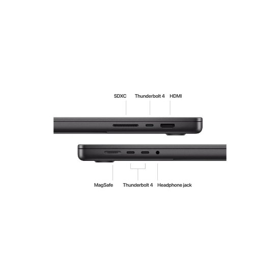 Prenosnik APPLE MacBook Pro 16" MX2X3CR/A / 14-jedrni M4 Pro, 24 GB RAM, 512 GB SSD, 20-jedrni Apple GPU, 16" Retina zaslon 3456x2234, 120 Hz, macOS, HR tipkovnica, črn