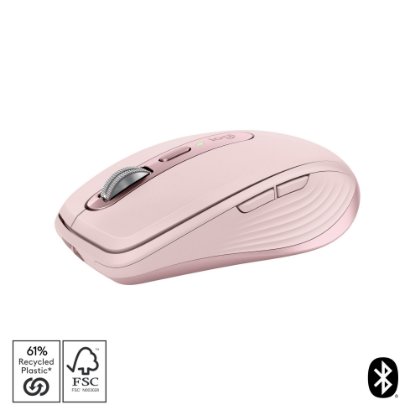 Miška LOGITECH MX Anywhere 3S, laserska, brezžična, BT, roza