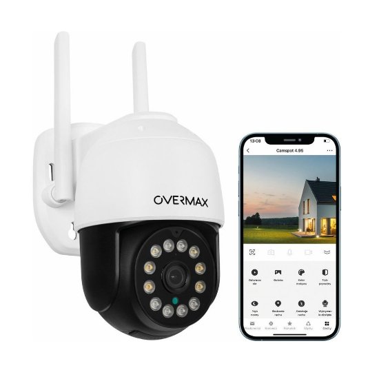 Mrežna nadzorna kamera OVERMAX Camspot 4.95, 2K, vanjska, noćno snimanje, bijela