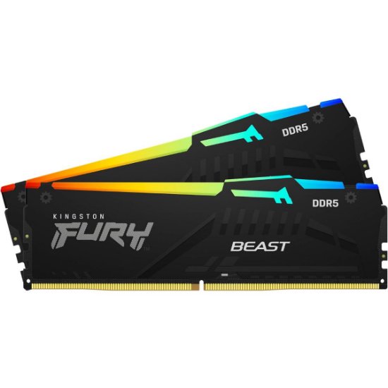 RAM pomnilnik PC-44800, 32GB, KINGSTON Fury Beast KF556C40BBAK2-32 RGB, DDR5 5600MHz, kit 2x16GB