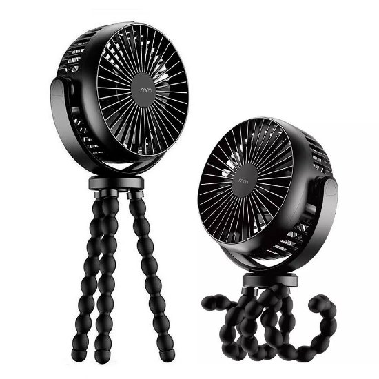 Ventilator MIKAMAX Flex Fan, baterijski, fleksibilni stalak, crni