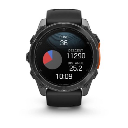Pametna ura GARMIN Fenix 8, 51mm, AMOLED, multisport, sivi/črni remen