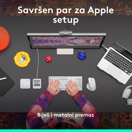 Miš LOGITECH MX Master 4, za Mac, optički, bežični, BT, bijeli