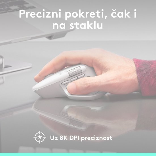 Miš LOGITECH MX Master 4, za Mac, optički, bežični, BT, bijeli