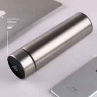 Termos boca sa prikazom temperature MJ SWB001, 0.4L, nehrđajući čelik, srebrna