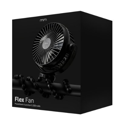 Ventilator MIKAMAX Flex Fan, baterijski, fleksibilni stalak, crni