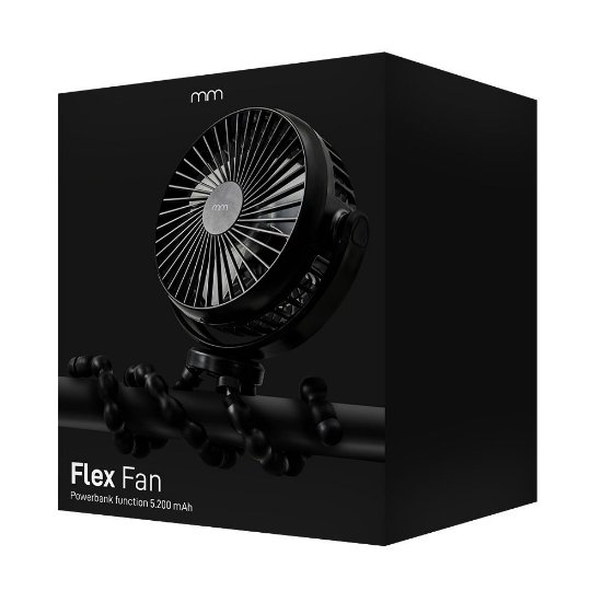 Ventilator MIKAMAX Flex Fan, baterijski, fleksibilni stalak, crni