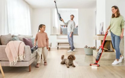 sesalnik BOSCH BBH3ZOO28, palčni, 2 u 1, 25,2 V, Flexxo Gen2, ProAnimal, palčni, rdeči