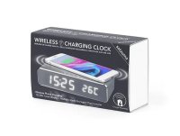 Budilica SATZUMA Wireless Charging Clock, bežični punjač, siva