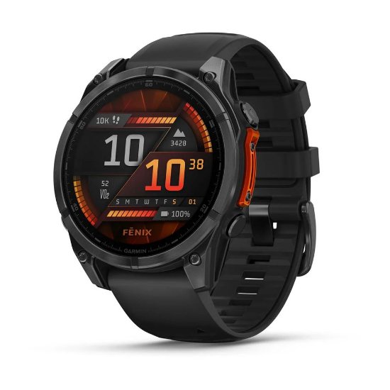 Pametna ura GARMIN Fenix 8, 47mm, AMOLED, multisport, sivi/črni remen
