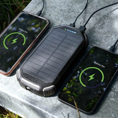 Mobilni USB punjač MIKAMAX QI Solar Powerbank 20000 mAh