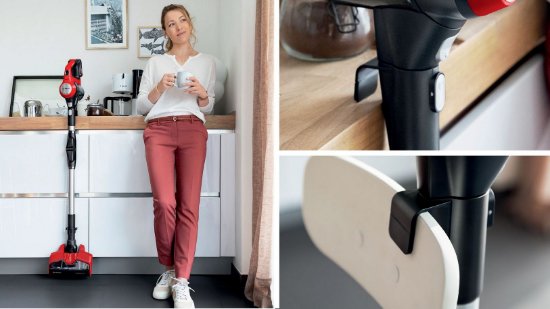 sesalnik BOSCH BBS711ANM, bežični, palčni, zglobni, 18 V, Unlimited 7 ProAnimal, rdeči