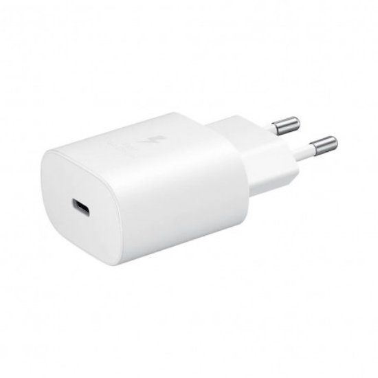 Hišnii polnilec SAMSUNG TA800, 25W Fast Charge USB-C, bez kabela, beli