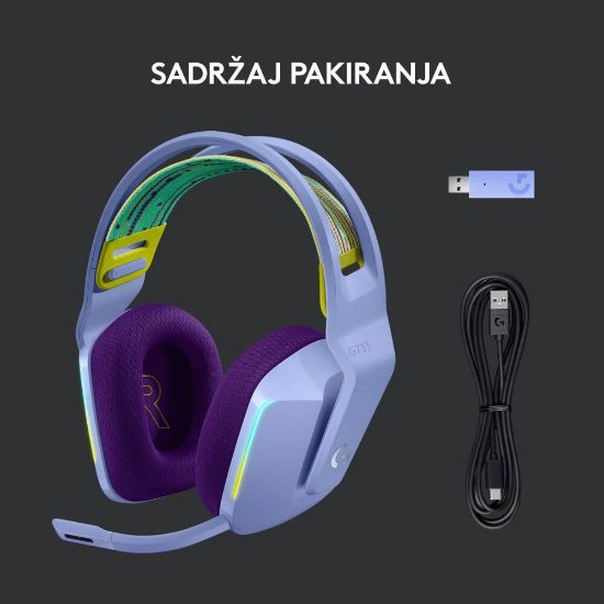 slušalke LOGITECH Gaming G733 Lightspeed, RGB, brezžične, lilac