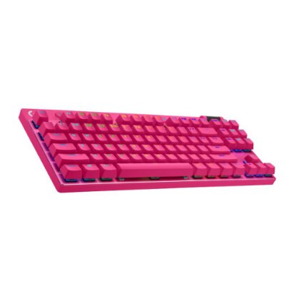 Tipkovnica LOGITECH G Pro X TKL LIGHTSPEED, mehanička, tactile, brezžična, RGB, roza