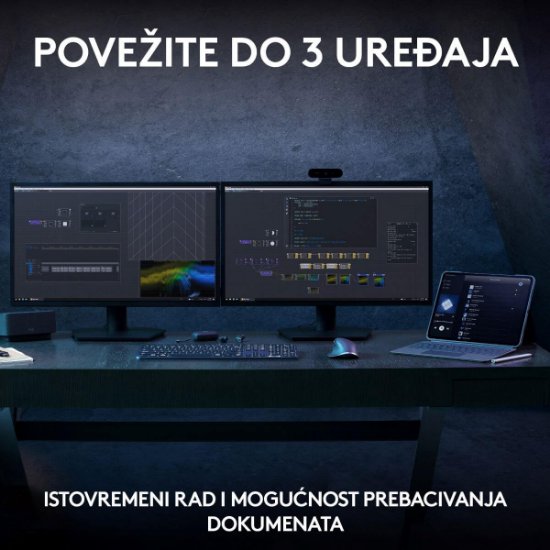 Tipkovnica LOGITECH MX Keys S, brezžična, Bluetooth, črna