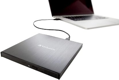 DVD±RW zunanji, VERBATIM Slimline DVD+/-RW, 8x, črn, USB3.2/USB-C