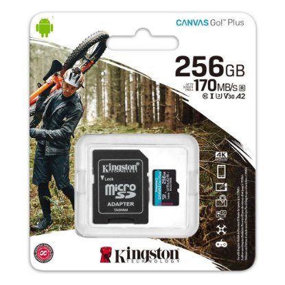 Pomnilniška kartica KINGSTON Canvas Go Plus Micro SDCG3/256GB, SDXC 256GB, Class 10 UHS-I + adapter