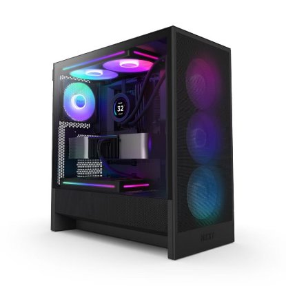 Ohišje NZXT H5 Flow RGB 2024, MIDI, ATX, z oknom, črn, brez napajanja
