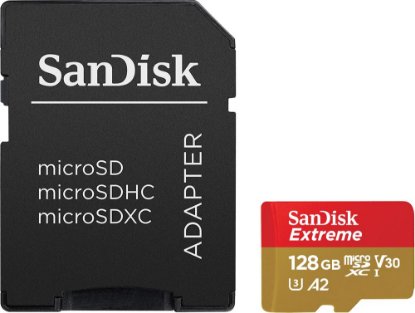 Pomnilniška kartica SANDISK, Micro SD Extreme, 128GB, SDSQXAA-128G-GN6MA, class 10 + V30 UHS-I + SD Adapter