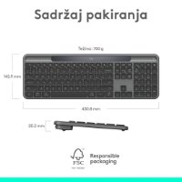 Tipkovnica LOGITECH Signature Slim Solar+, bežična, bluetooth, crna