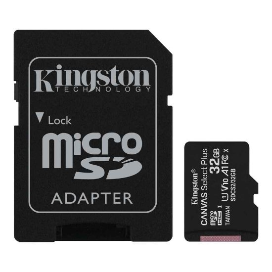 Pomnilniška kartica KINGSTON Canvas Select Plus Micro SDCS2/32GB, SDHC 32GB, Class 10 UHS-I + adapter