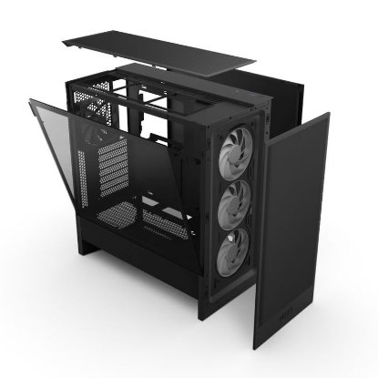 Ohišje NZXT H5 Flow RGB 2024, MIDI, ATX, z oknom, črn, brez napajanja