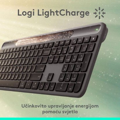 Tipkovnica LOGITECH Signature Slim Solar+, bežična, bluetooth, crna