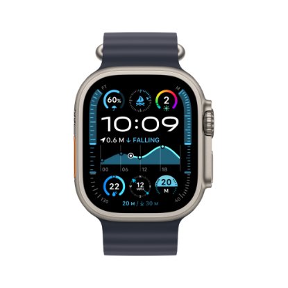 Pametna ura APPLE Watch Ultra2 v2 Cellular, 49mm Natural Titanium Case with Navy Ocean Band
