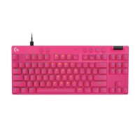 Tipkovnica Logitech Pro X TKL Rapid, mehanička, tactile, RGB, US Layout, USB, roza