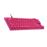 Tipkovnica Logitech Pro X TKL Rapid, mehanička, tactile, RGB, US Layout, USB, roza