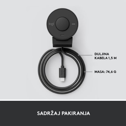 Web kamera LOGITECH Brio 300, črna