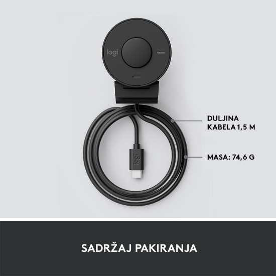 Web kamera LOGITECH Brio 300, črna