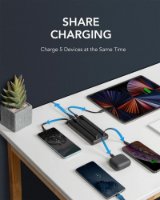 Mobilni USB polnilec VEGER C20, 20000 mAh, vgrajeni kablovi, črni