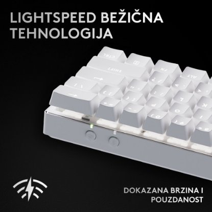 Tipkovnica LOGITECH Pro X 60 LIGHTSPEED, mehanička, brezžična RGB bela