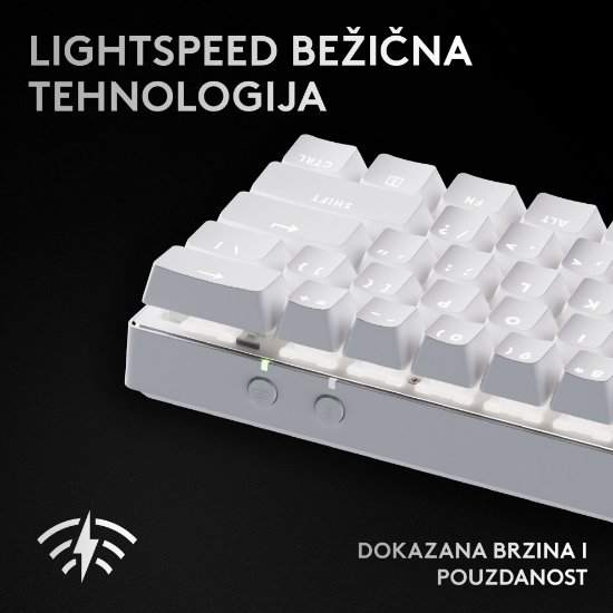 Tipkovnica LOGITECH Pro X 60 LIGHTSPEED, mehanička, brezžična RGB bela