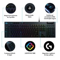 Tipkovnica LOGITECH Gaming G815 Tactile, RGB, mehanička, USB, črna