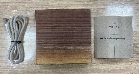 OPEN BOX - Bežični punjač TREED Dark Walnut Qi, 15W, MagSafe