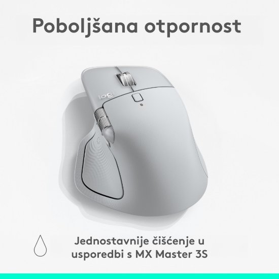 Miš LOGITECH MX Master 4, optički, bežični, BT, bijeli