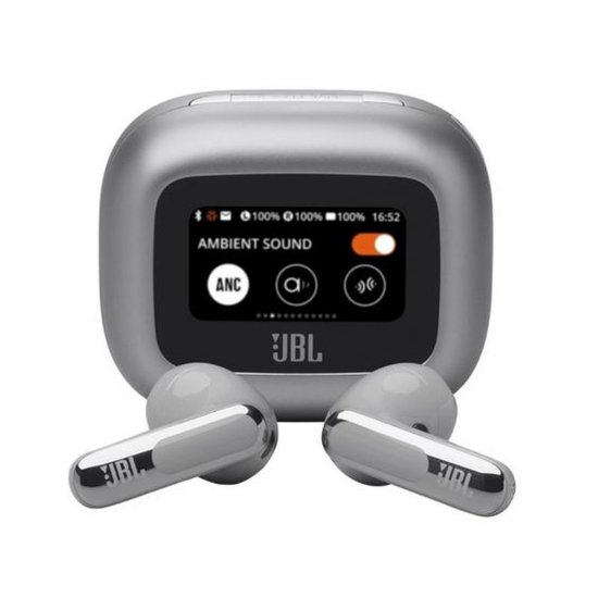 Slušalice JBL Live Flex 3, bežične, Bluetooth, ANC, in-ear, srebrne