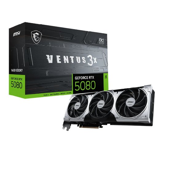 Grafična kartica MSI GeForce RTX 5080 Ventus X3 OC + 16GB, GDDR7